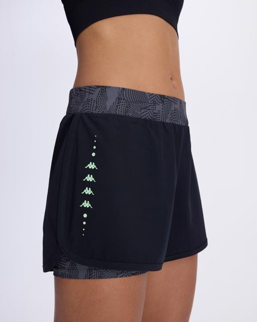 Siyah Feva Tur Kadın Siyah Skin Fit Şort - KAPPA® Türkiye