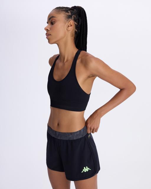Siyah Ezra Kadın Siyah Skin Fit Sporcu Sütyeni - KAPPA® Türkiye