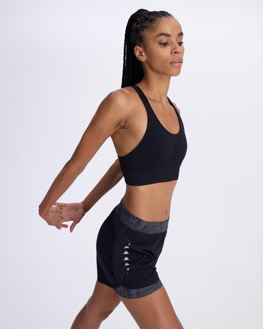 Siyah Ezra Kadın Siyah Skin Fit Sporcu Sütyeni - KAPPA® Türkiye