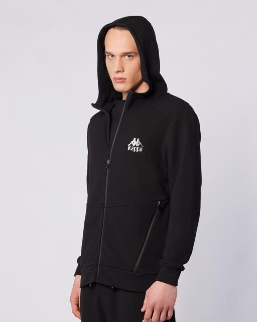 Siyah Fabio Full Zip Erkek Siyah Regular Fit Fermuarlı Eşofman Üstü - KAPPA® Türkiye