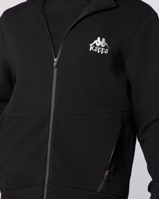 Siyah Fabio Full Zip Erkek Siyah Regular Fit Fermuarlı Eşofman Üstü - KAPPA® Türkiye