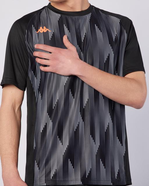 Siyah Gilon Tur Erkek Siyah-Gri Regular Fit Tişört - KAPPA® Türkiye