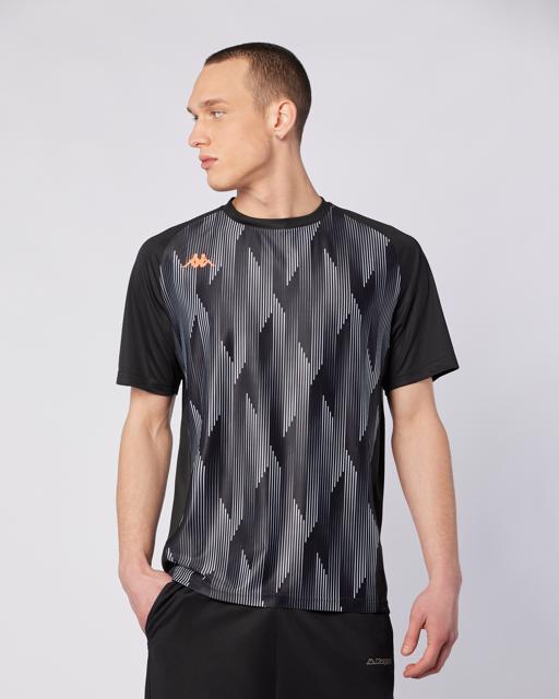 Siyah Gilon Tur Erkek Siyah-Gri Regular Fit Tişört - KAPPA® Türkiye