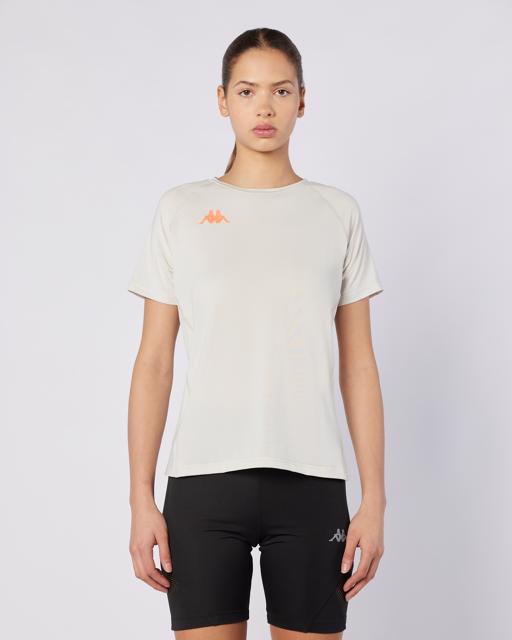 Gri Fiba Tur Kadın Beyaz Regular Fit Tişört - KAPPA® Türkiye