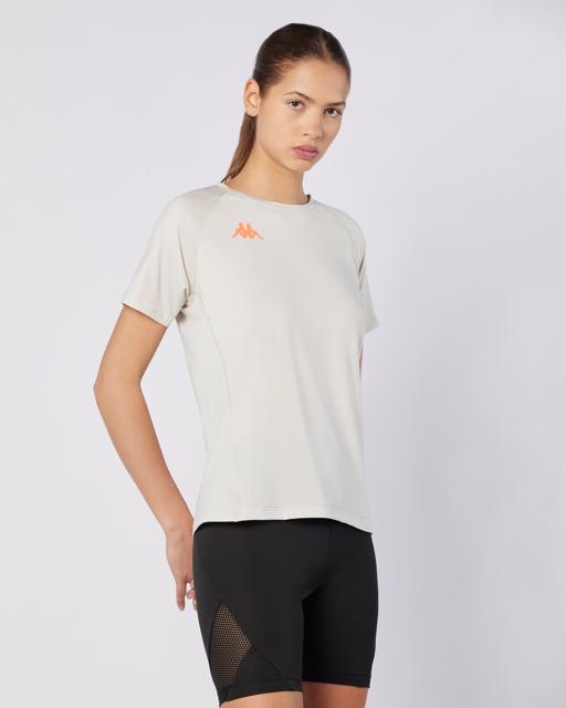 Gri Fiba Tur Kadın Beyaz Regular Fit Tişört - KAPPA® Türkiye